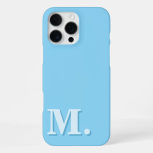 Minimalist Modern Blue Monogram Initial iPhone 16 Pro Max Case