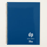 Minimalist Modern Blue Monogrammed Planner<br><div class="desc">Simple and modern, personalised planner with your monogram - undated and ready to start using at any time of the year (ie new year, fiscal year, academic year, new venture or project etc). The design is blue with silver grey typography and the template is ready for you to add your...</div>