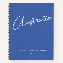 Minimalist Modern Blue Personalised Family Travel