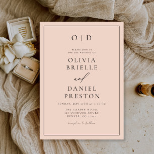 Minimalist Modern Blush Pink Calligraphy Wedding Invitation