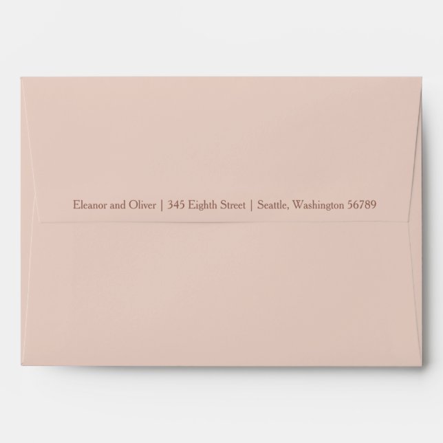 Minimalist Modern Blush Terracotta Return Address Envelope (Back (Top Flap))