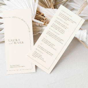 Minimalist Modern Boho Arch Wedding Menu