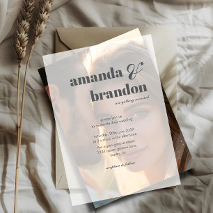 Minimalist Modern Bold Script Wedding Vellum Invitations