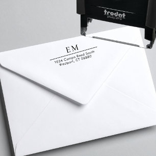 Minimalist Modern Bold Simple Monogram Return  Self-inking Stamp