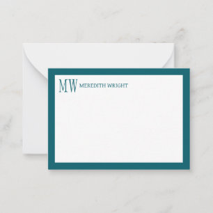 Minimalist Modern Border Monogram Card