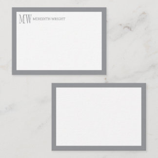 Minimalist Modern Border Monogram Card