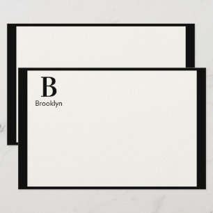 Minimalist Modern Border Monogram Stationery