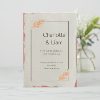 Minimalist Modern Botanical Wedding Invitation