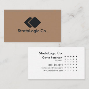 Minimalist Modern Brown Bold Black Sleek White  Business Card