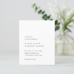 Minimalist Modern Budget Wedding Invite