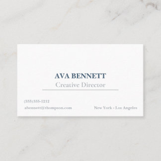 Minimalist Modern Business Card Steel and Ice