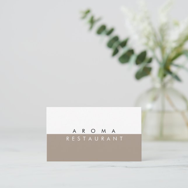 Minimalist Modern Business Card tanned (Standing Front)