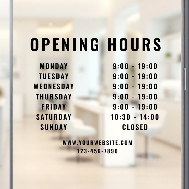 Minimalist Modern Business Opening Hours Black (Creator Uploaded)