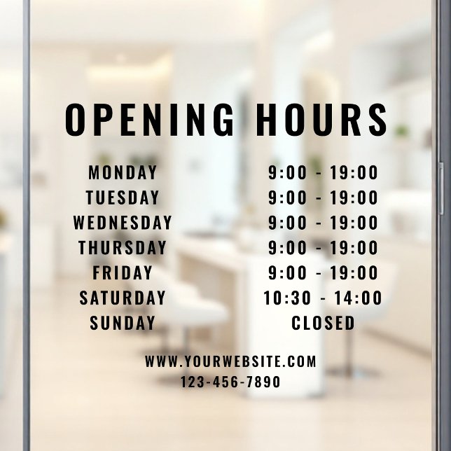 Minimalist Modern Business Opening Hours Black (Creator Uploaded)