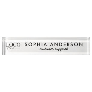 Minimalist Modern Business Your Logo Here Employee Nameplate