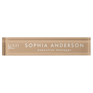 Minimalist Modern Business Your Logo Here Employee Nameplate