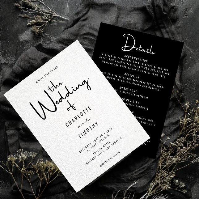 Minimalist Modern Calligraphy All-in-one Wedding Invitation (Creator Uploaded)