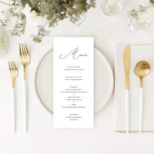 Minimalist Modern Calligraphy Black and White Menu