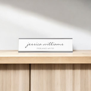 Minimalist Modern Calligraphy Desk Name Plate