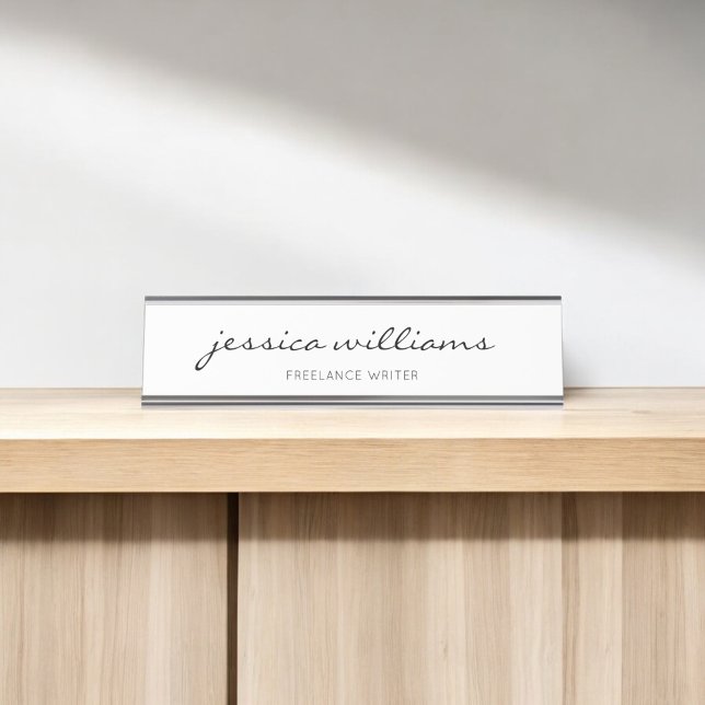 Minimalist Modern Calligraphy Desk Name Plate (Creator Uploaded)