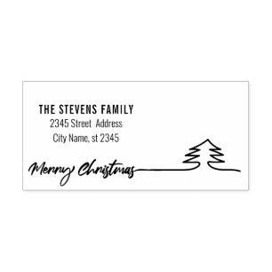 Minimalist modern calligraphy Merry Christmas Rubber Stamp