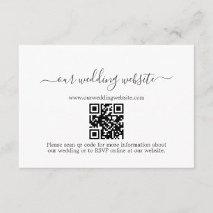Minimalist Modern Calligraphy QR Code Wedding  Enclosure Card
