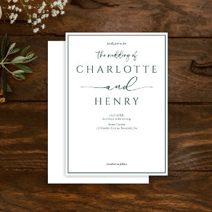 Minimalist Modern Calligraphy Script  Wedding Invitation