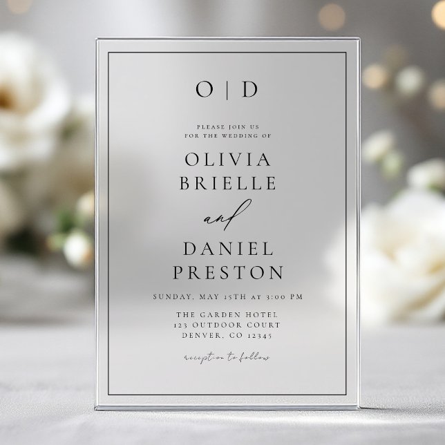 Minimalist Modern Calligraphy Wedding Acrylic Invitations (Creator Uploaded)
