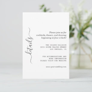 Minimalist Modern Calligraphy Wedding Details  Enclosure Card