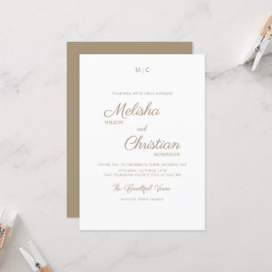 Minimalist Modern Calligraphy Wedding Invitation