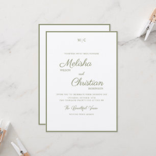Minimalist Modern Calligraphy Wedding Invitation
