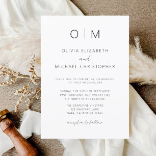 Minimalist Modern Calligraphy Wedding Invitation