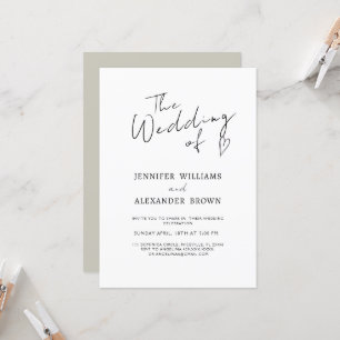 Minimalist Modern Calligraphy Wedding Invitation