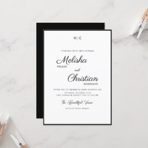 Minimalist Modern Calligraphy Wedding Invitation