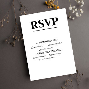 Minimalist Modern Calligraphy Wedding  RSVP Card