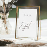 Minimalist Modern Calligraphy Wedding Table Number<br><div class="desc">Design features an handwritten font and modern minimalist design. Designed to coordinate with for the «ESSENTIALS» Wedding Invitation Collection. To change details,  click «Personalise». View the collection link on this page to see all of the matching items in this beautiful design or see the collection here: https://bit.ly/3iNzQAD</div>
