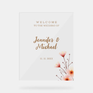 Minimalist Modern Calligraphy Wedding Welcome Acrylic Sign