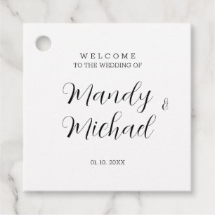 Minimalist Modern Calligraphy Wedding Welcome Favour Tags