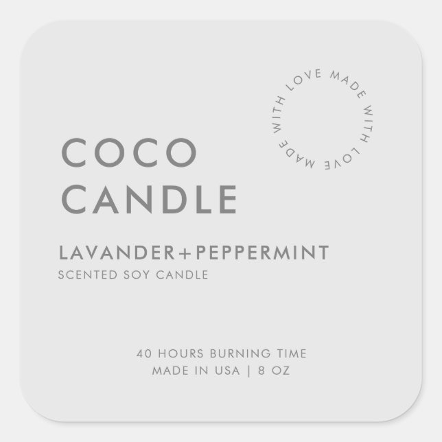 Minimalist Modern Candle Label (Front)