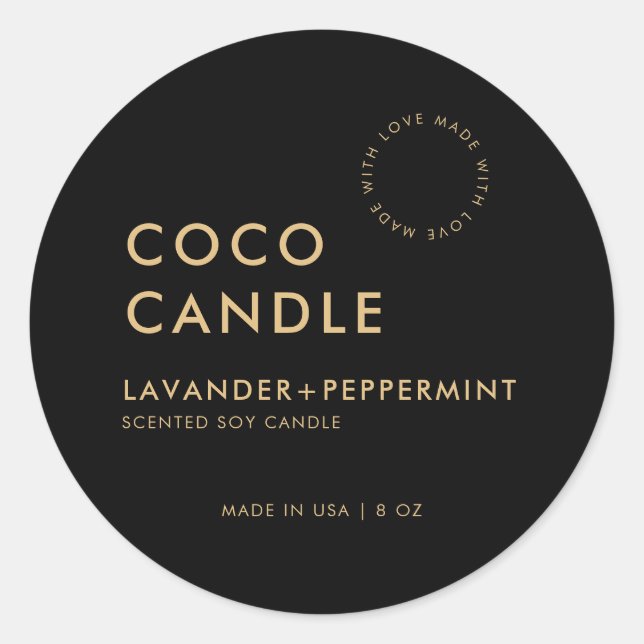 Minimalist Modern Candle Label (Front)