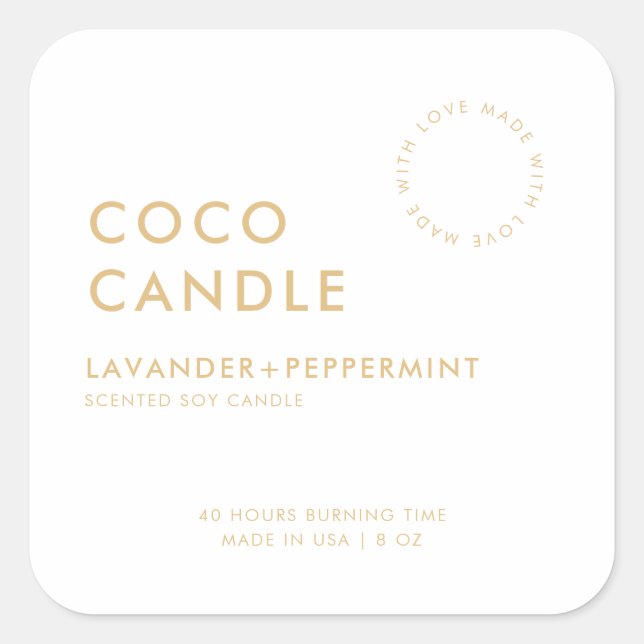 Minimalist Modern Candle Label (Front)