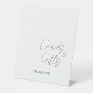 Minimalist Modern Cards & Gifts Wedding Welcome Pedestal Sign