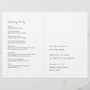 Minimalist Modern Catholic Budget Wedding Program Flyer