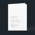 Minimalist Modern Catholic Wedding Program Programme<br><div class="desc">Modern style Catholic wedding program featuring a simple and minimal layout with serif and script fonts.</div>
