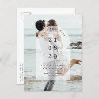 Minimalist modern centre arch photo Save the Date