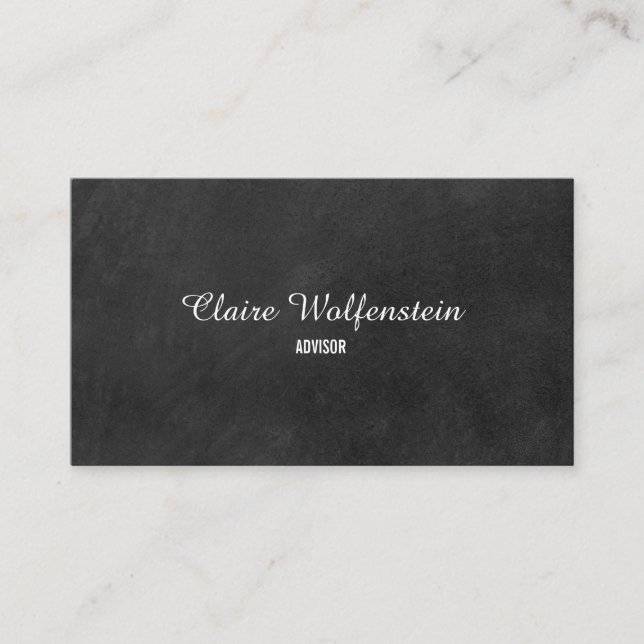 Minimalist Modern Chalkboard Business Card (Front)