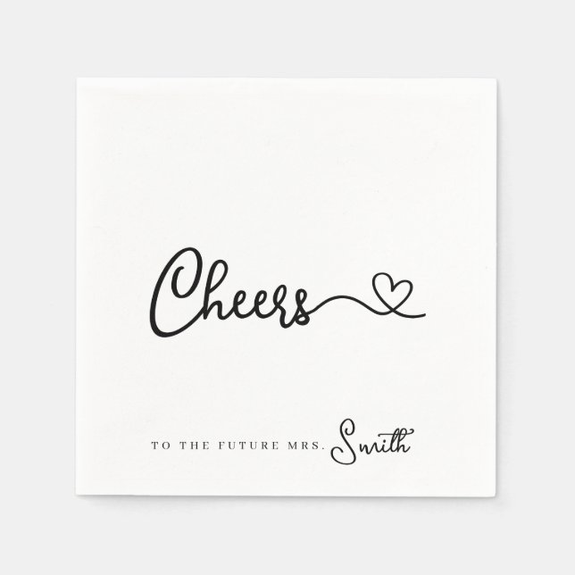 Minimalist Modern Cheers to the Future Mrs Napkins (Front)
