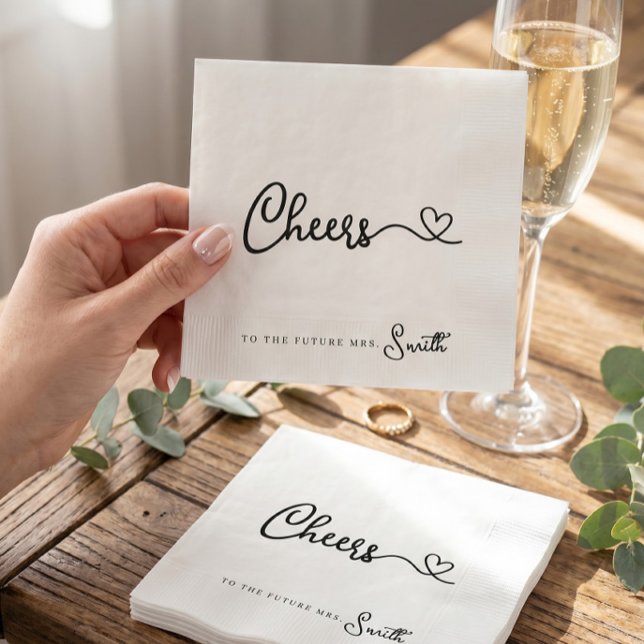 Minimalist Modern Cheers to the Future Mrs Napkins (Creator Uploaded)