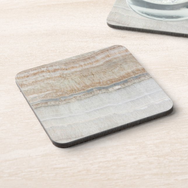 minimalist modern chic beige tan white grey marble coaster (Left Side)