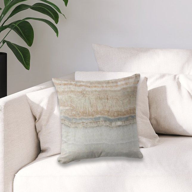 minimalist modern chic beige tan white grey marble cushion (Creator Uploaded)